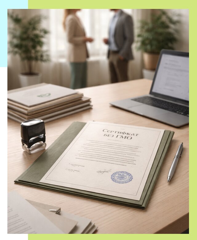 Сертификат без ГМО в Ульяновске от 7714 р. оформить срочно Алешин-Улн